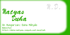 matyas duha business card