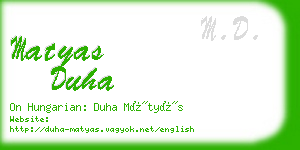 matyas duha business card